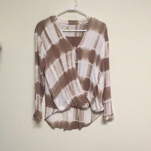 Brown and white tie dye shirt